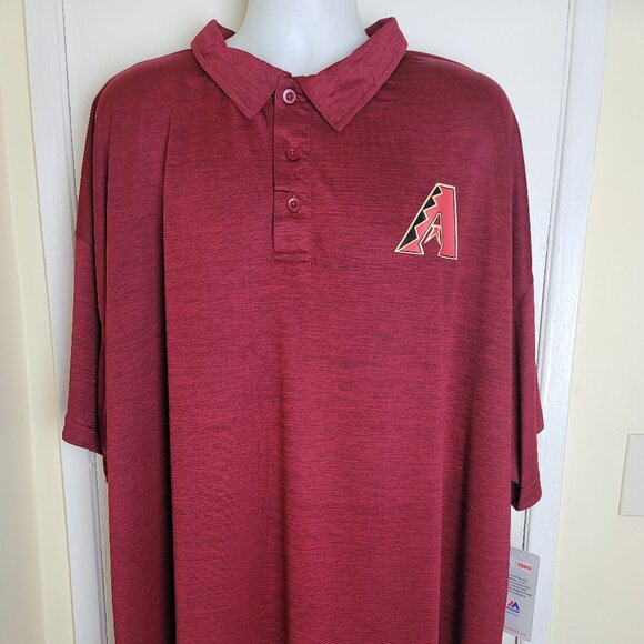 Arizona Diamondbacks Mens Size 5XL Majestic Polo Shirt $55 NEW - Picture 1 of 9